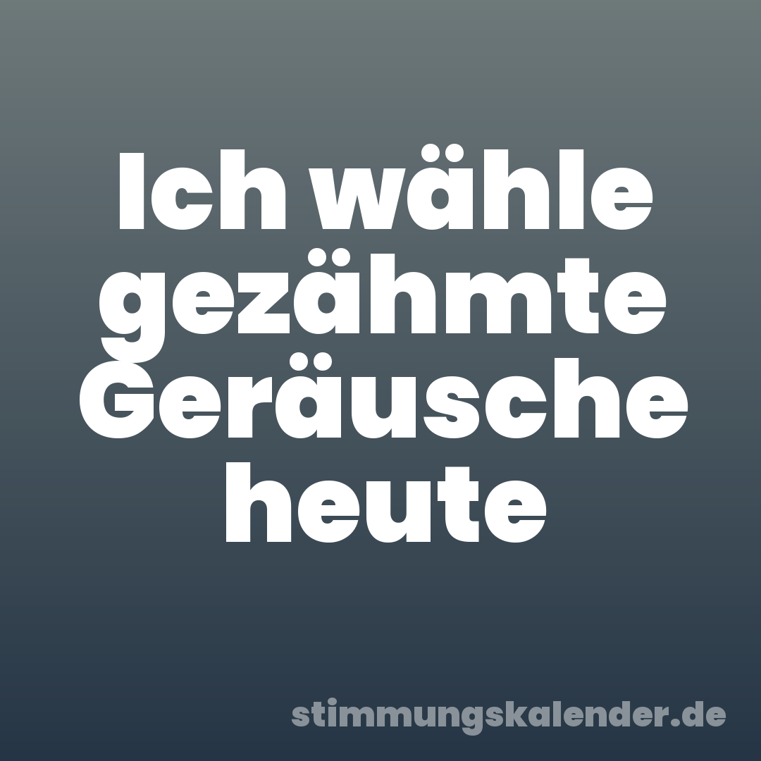 Ich wähle gezähmte Geräusche heute