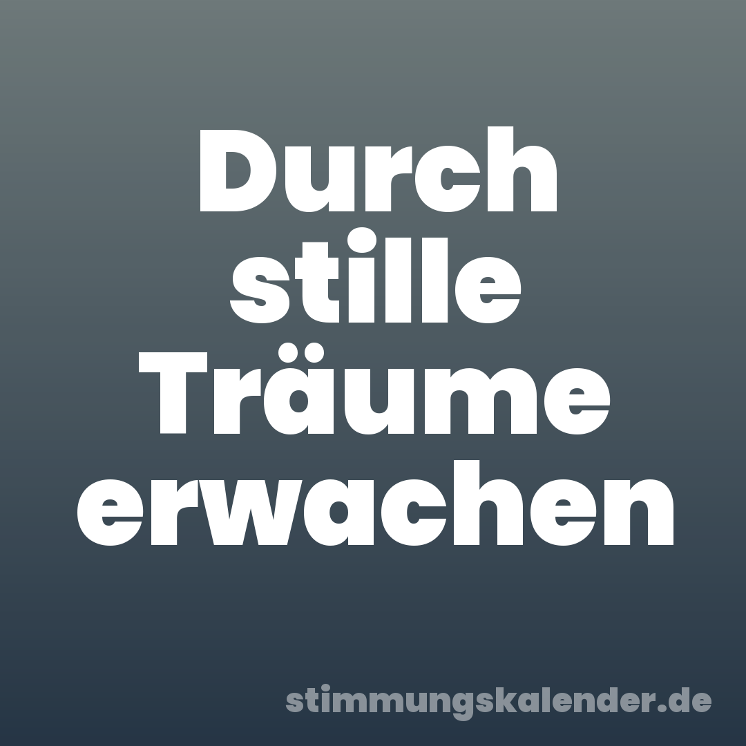 Durch stille Träume erwachen
