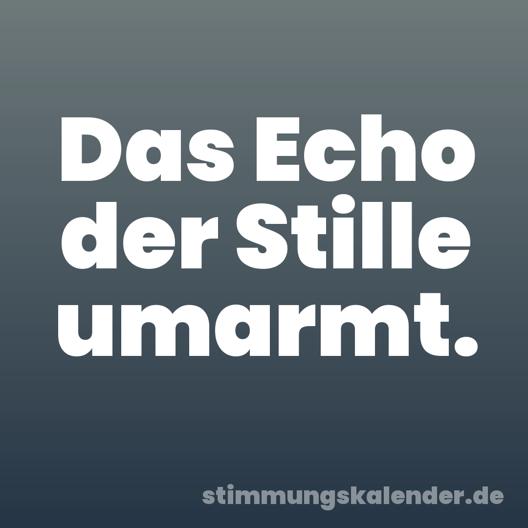 Das Echo der Stille umarmt.