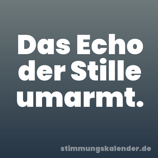Das Echo der Stille umarmt.
