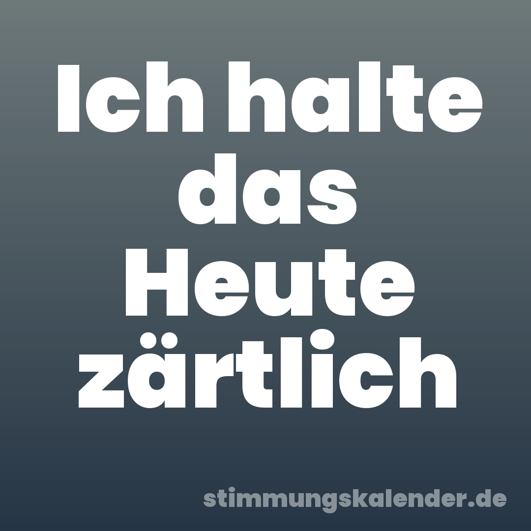 Ich halte das Heute zärtlich
