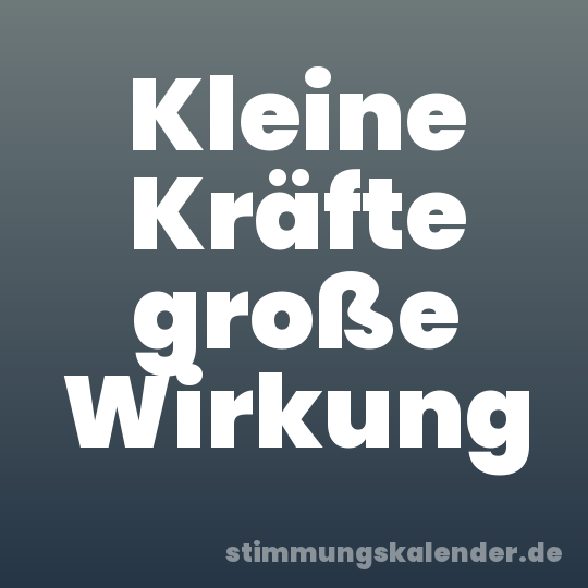 Kleine Kräfte große Wirkung
