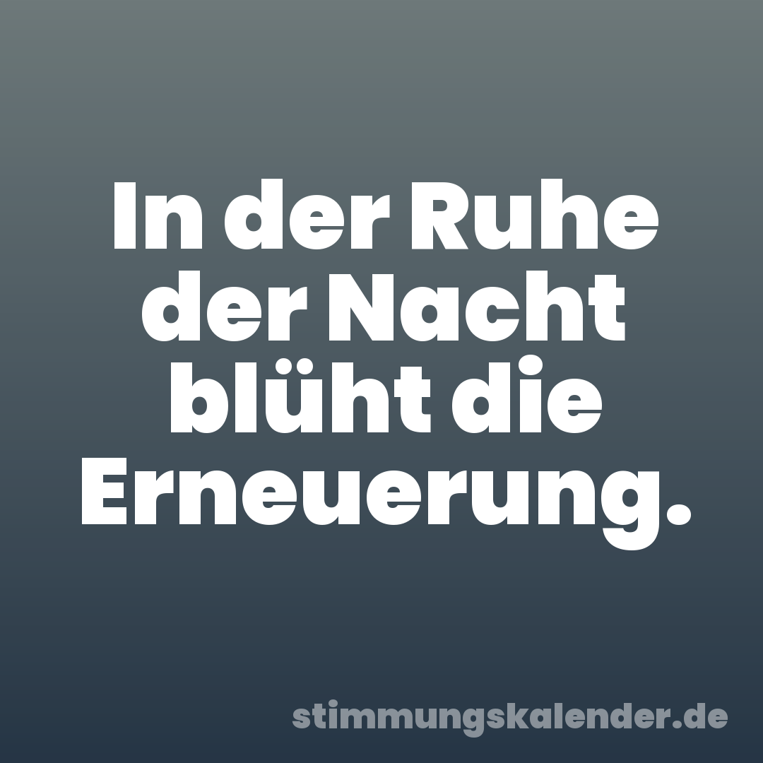 In der Ruhe der Nacht blüht die Erneuerung.