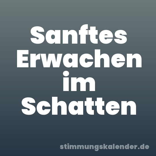 Sanftes Erwachen im Schatten