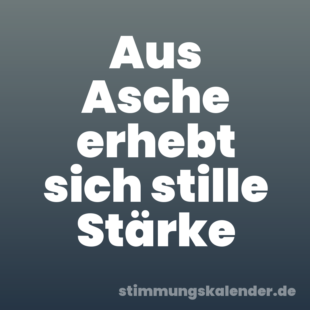Aus Asche erhebt sich stille Stärke
