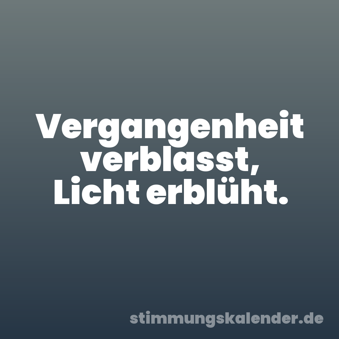 Vergangenheit verblasst, Licht erblüht.