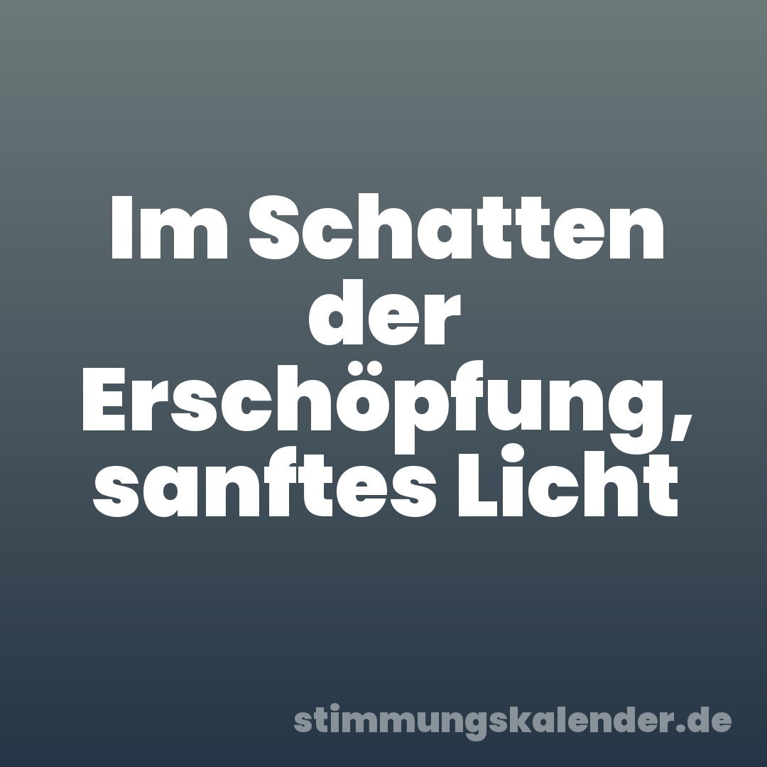 Im Schatten der Erschöpfung, sanftes Licht