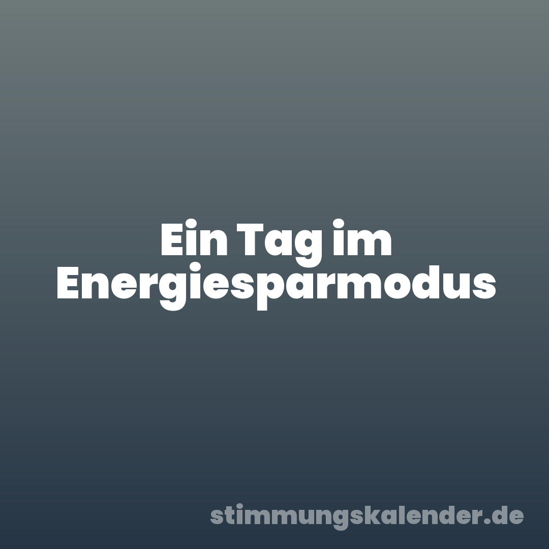 Ein Tag im Energiesparmodus