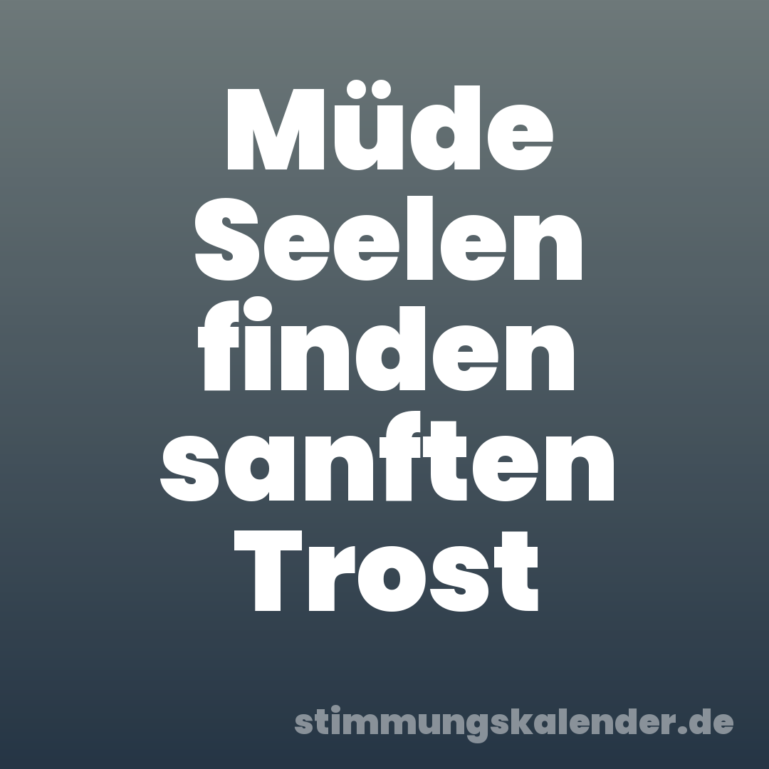 Müde Seelen finden sanften Trost