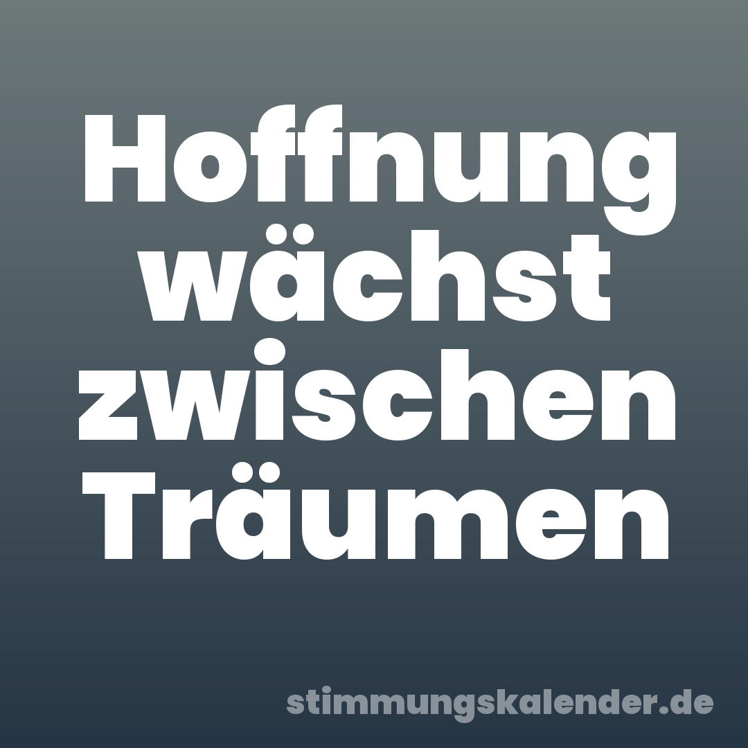 Hoffnung wächst zwischen Träumen