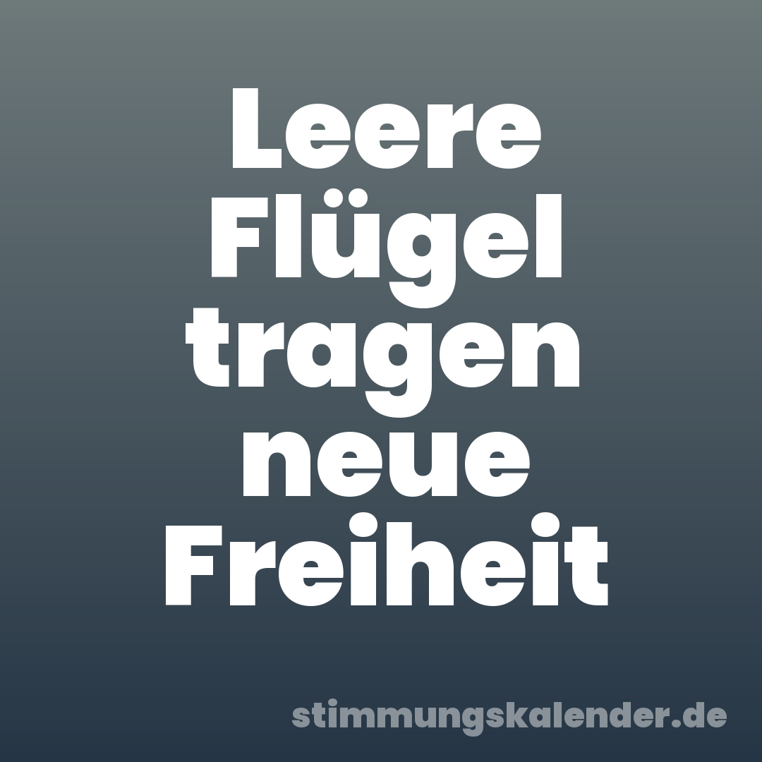 Leere Flügel tragen neue Freiheit