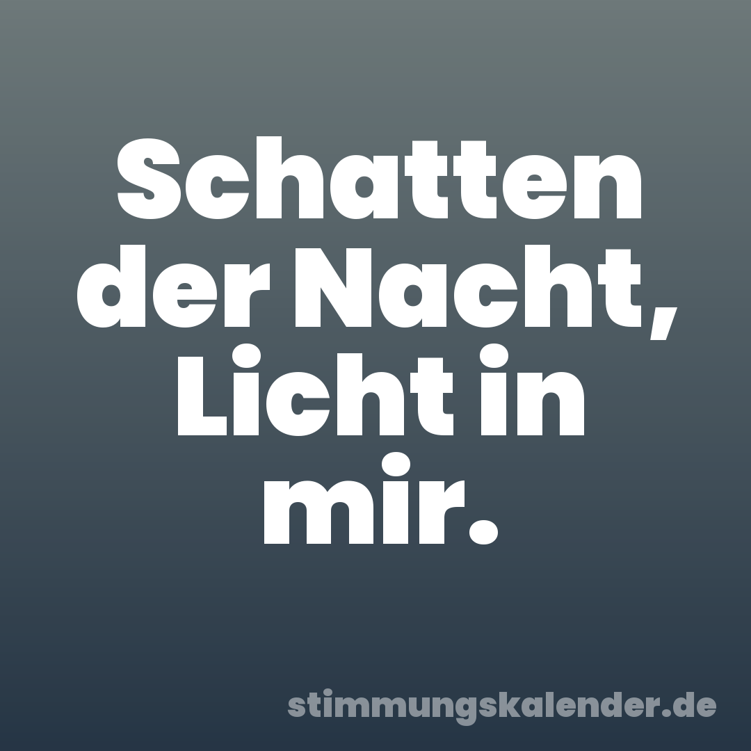 Schatten der Nacht, Licht in mir.