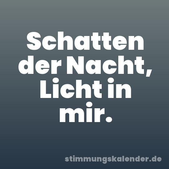 Schatten der Nacht, Licht in mir.