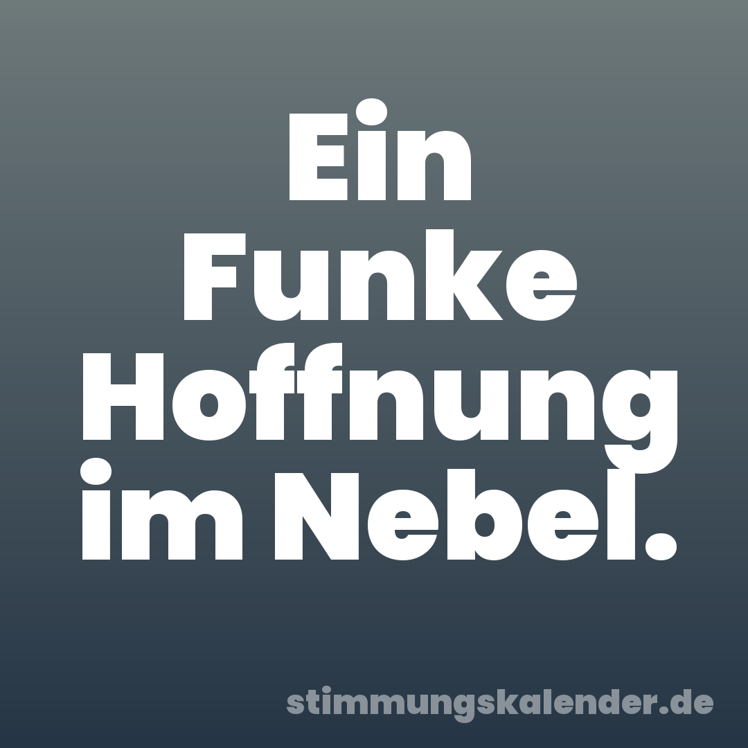 Ein Funke Hoffnung im Nebel.