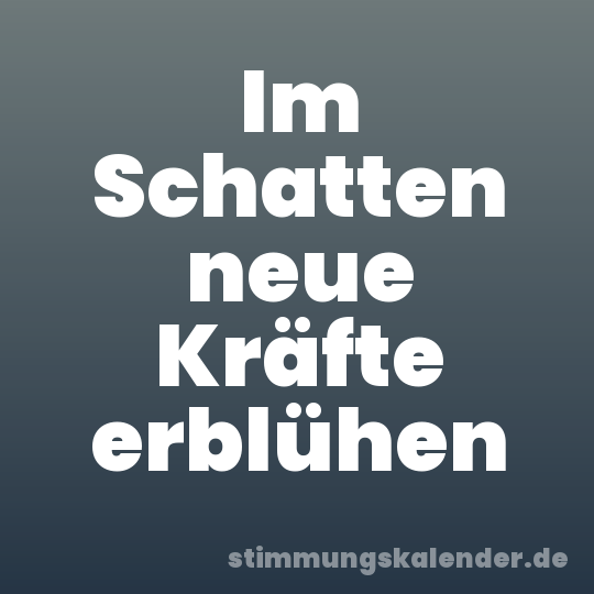 Im Schatten neue Kräfte erblühen