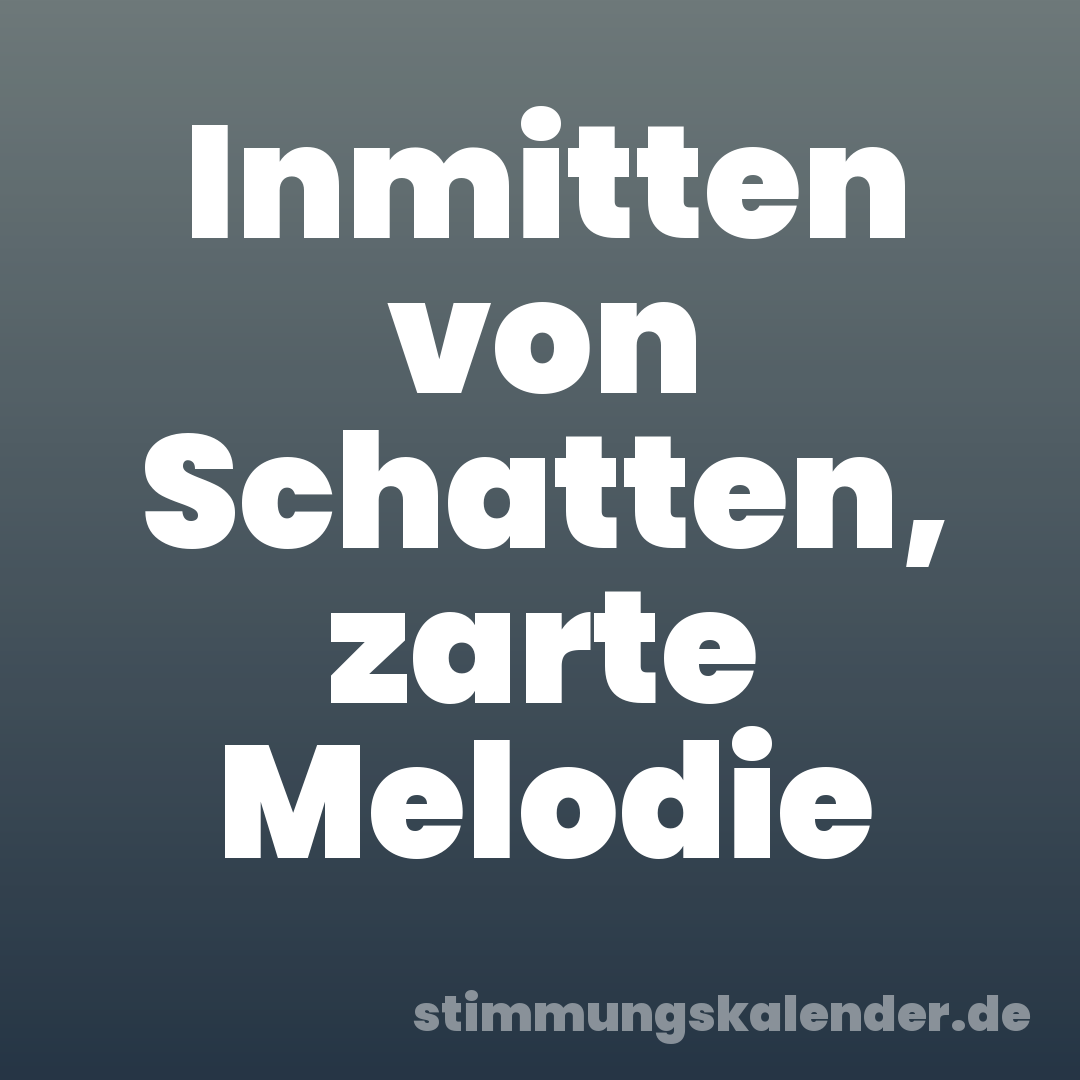 Inmitten von Schatten, zarte Melodie