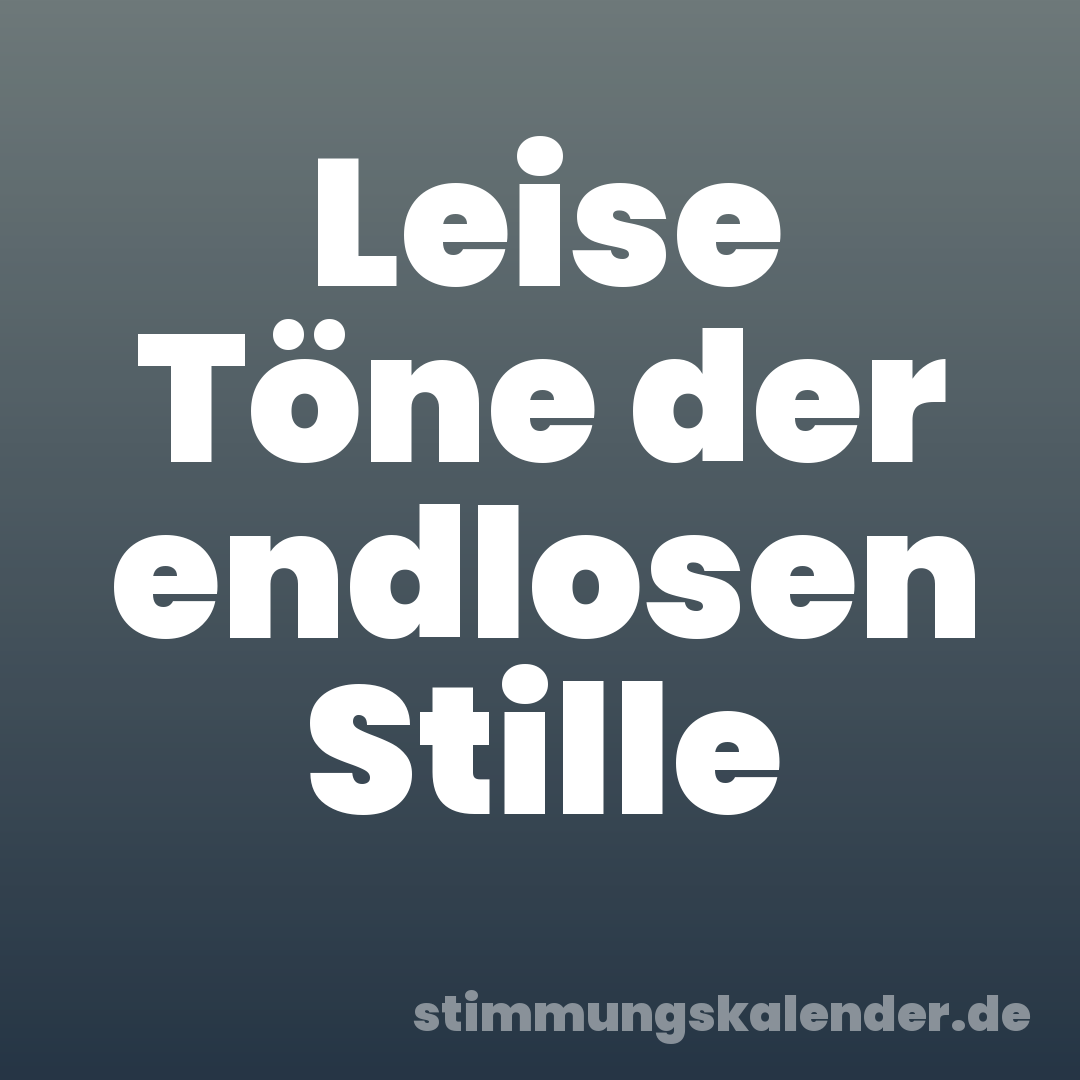 Leise Töne der endlosen Stille