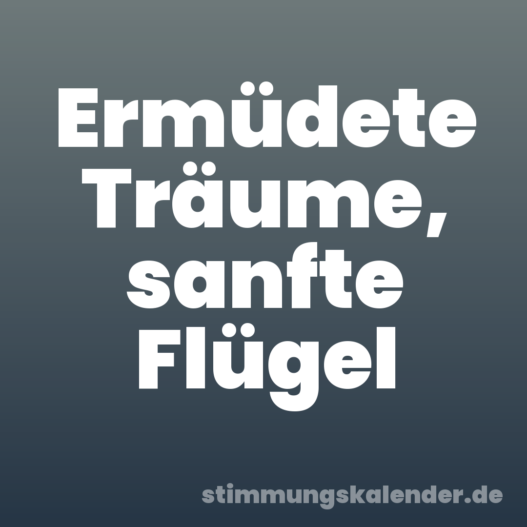 Ermüdete Träume, sanfte Flügel