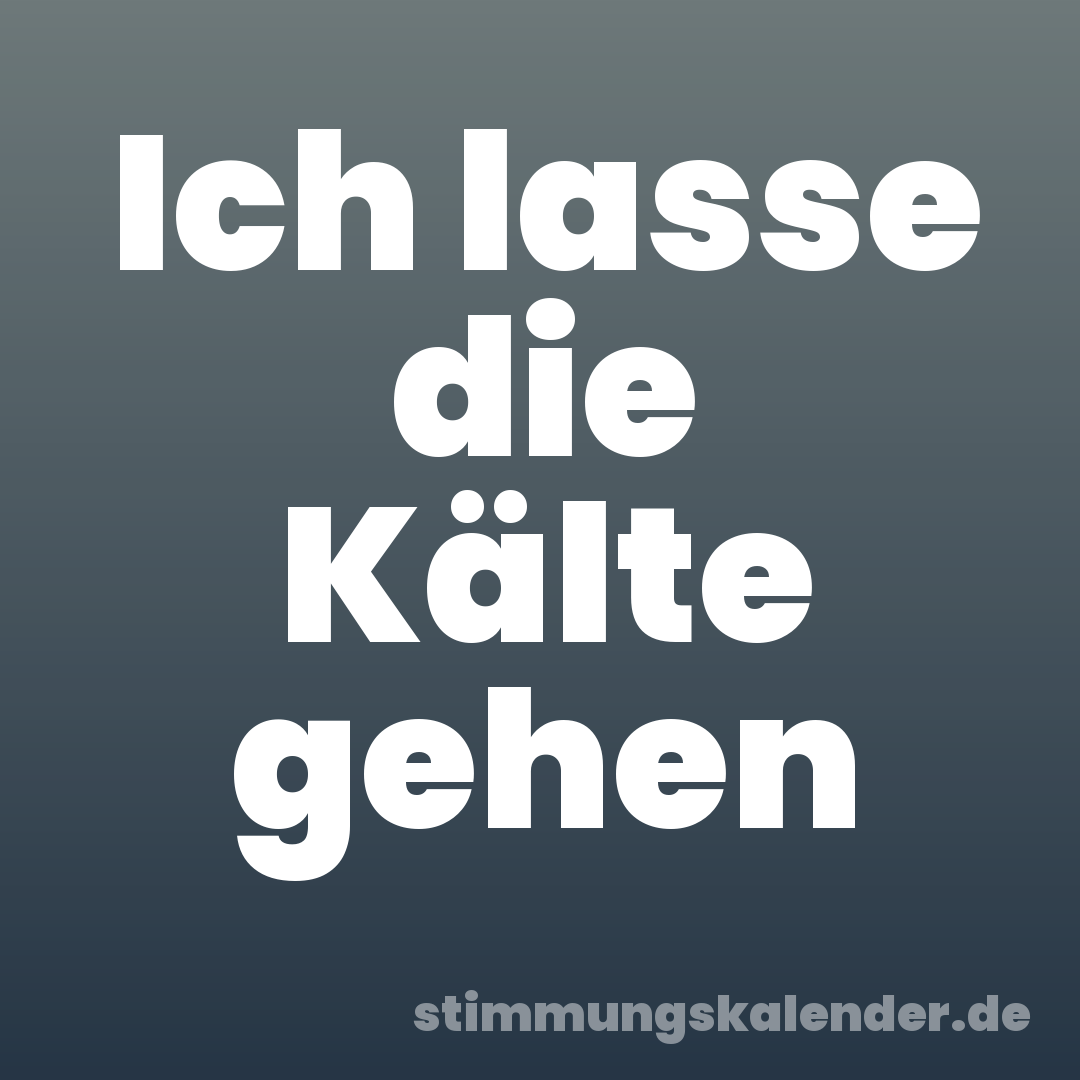 Ich lasse die Kälte gehen