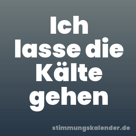 Ich lasse die Kälte gehen