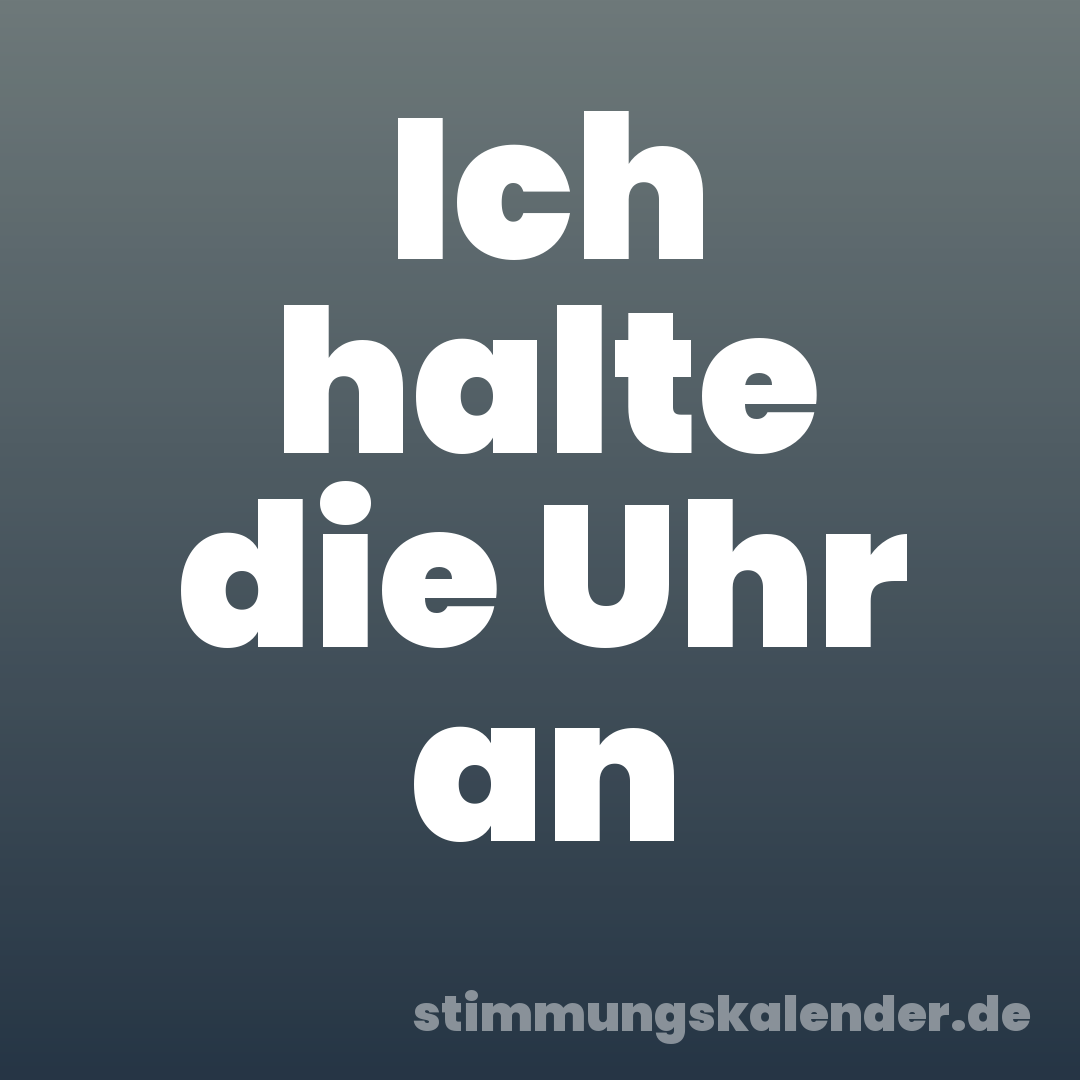 Ich halte die Uhr an