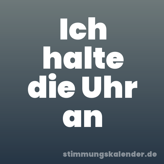 Ich halte die Uhr an