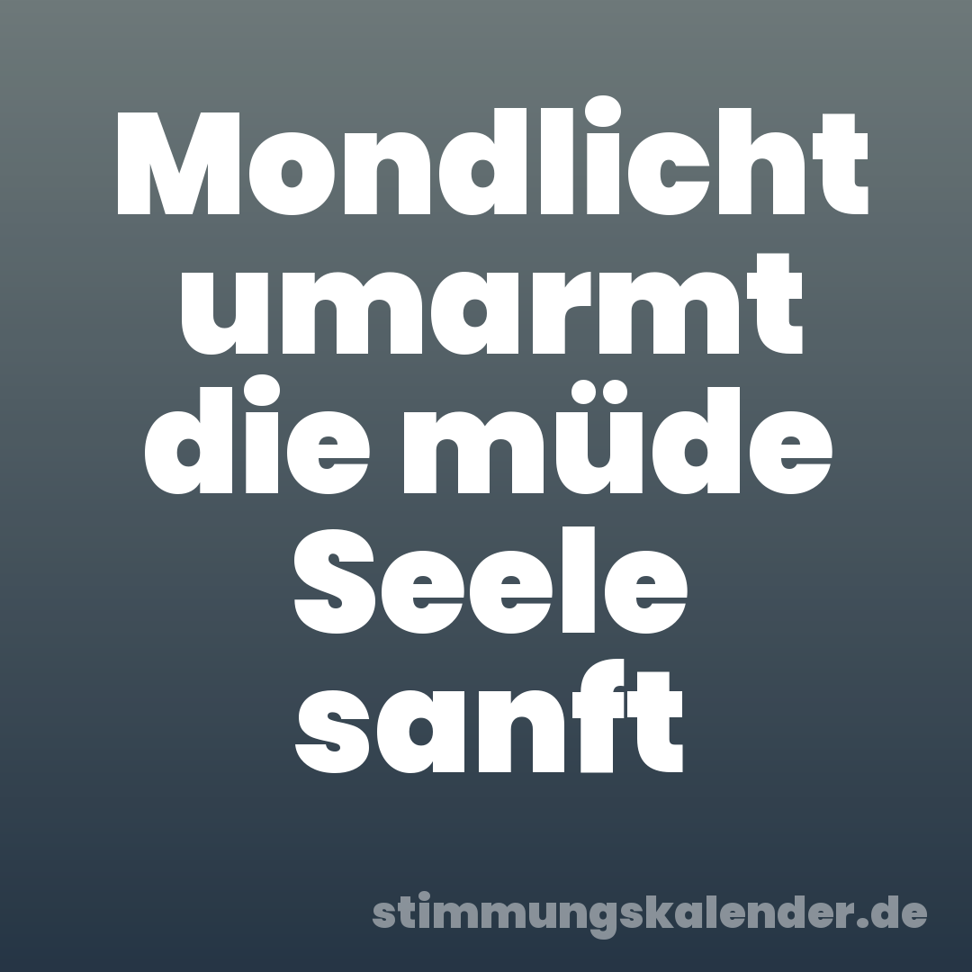 Mondlicht umarmt die müde Seele sanft