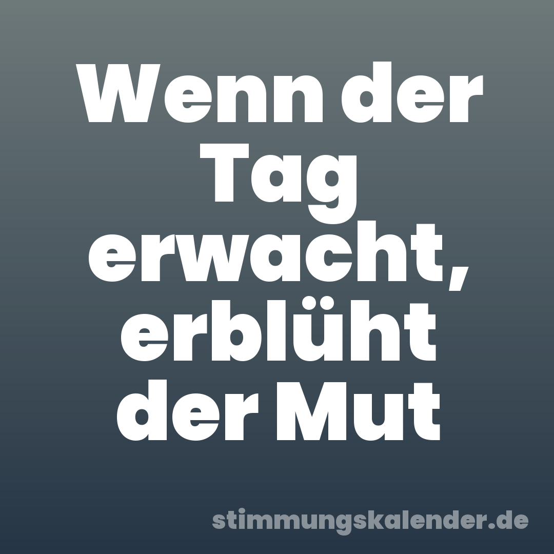 Wenn der Tag erwacht, erblüht der Mut
