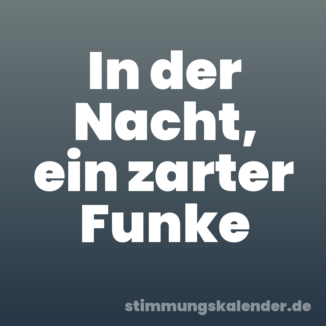 In der Nacht, ein zarter Funke