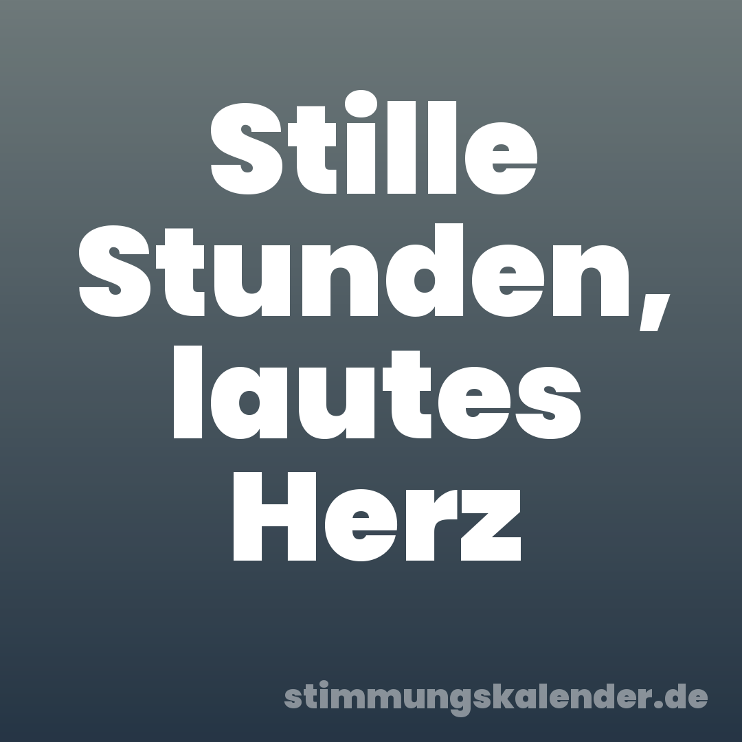 Stille Stunden, lautes Herz