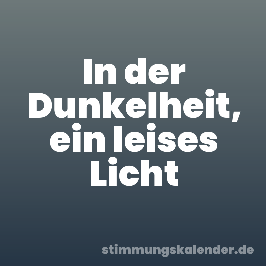 In der Dunkelheit, ein leises Licht
