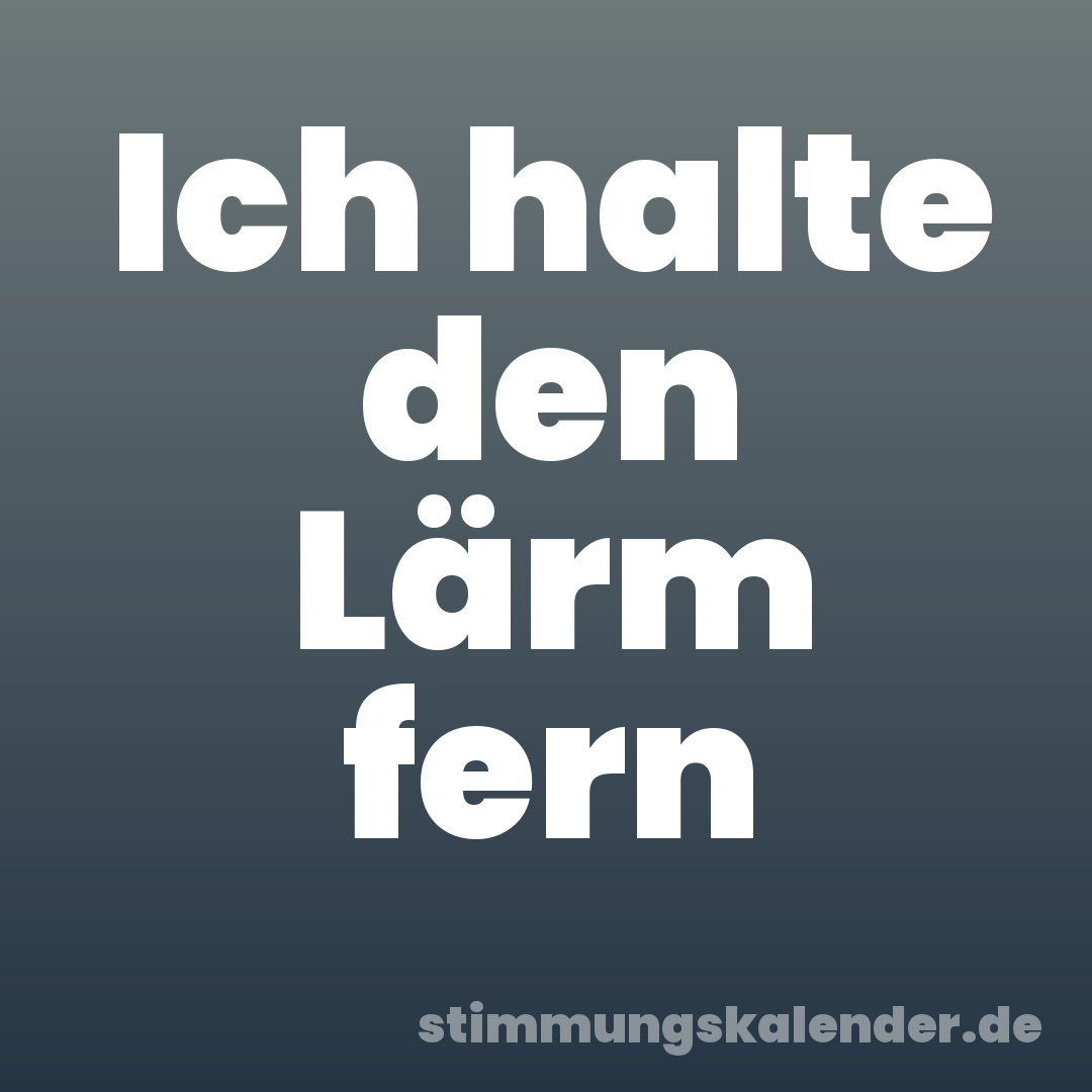 Ich halte den Lärm fern