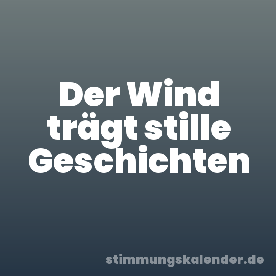 Der Wind trägt stille Geschichten