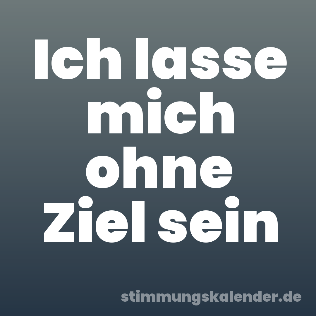 Ich lasse mich ohne Ziel sein