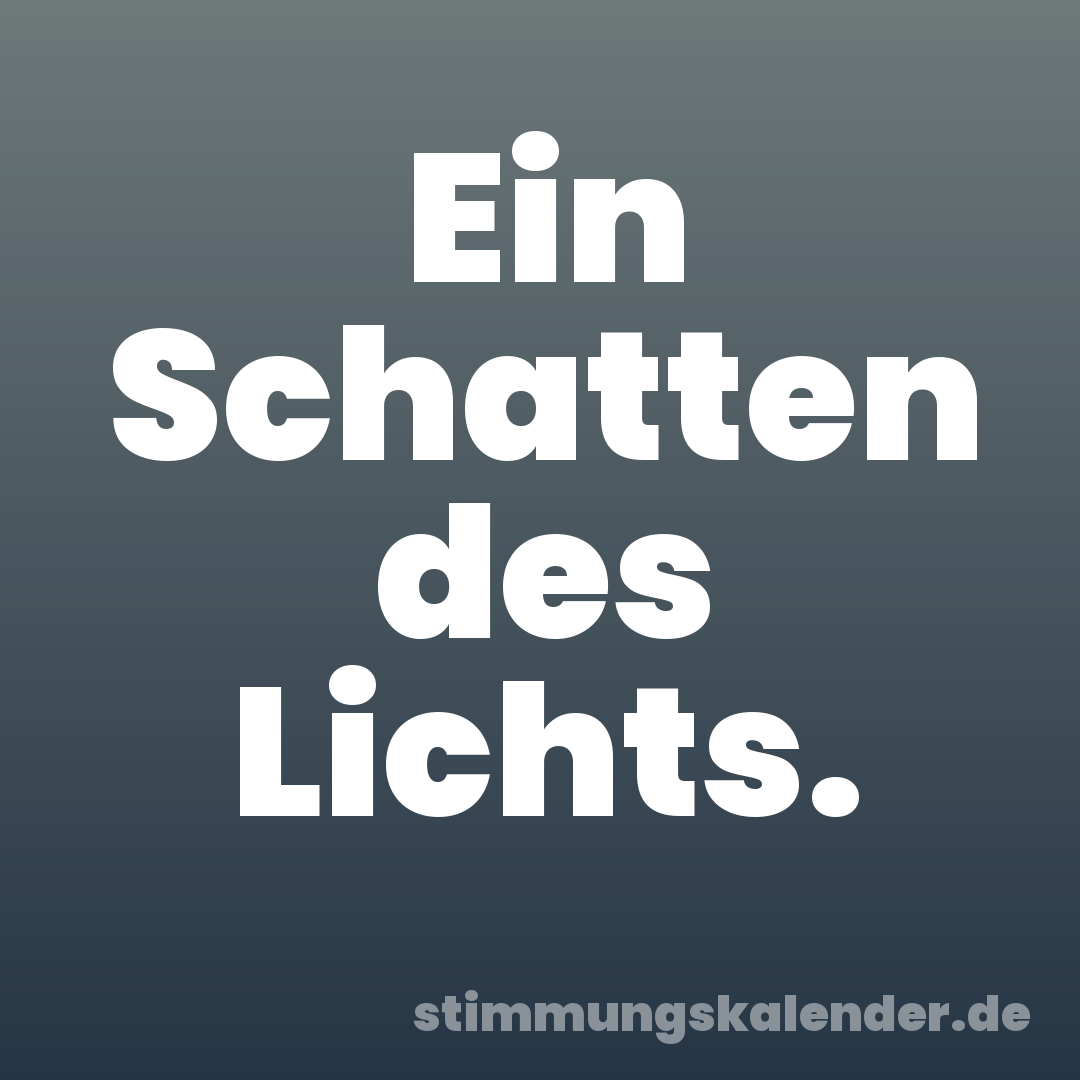 Ein Schatten des Lichts.