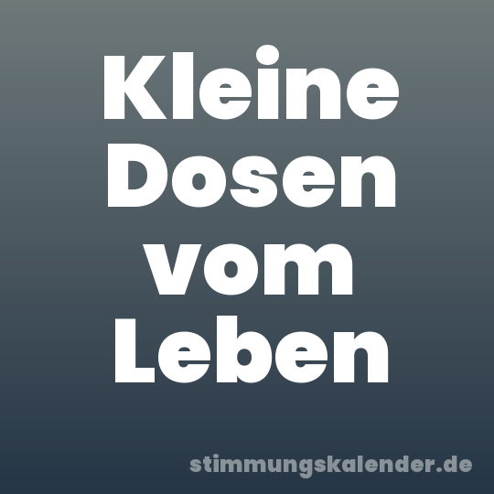 Kleine Dosen vom Leben