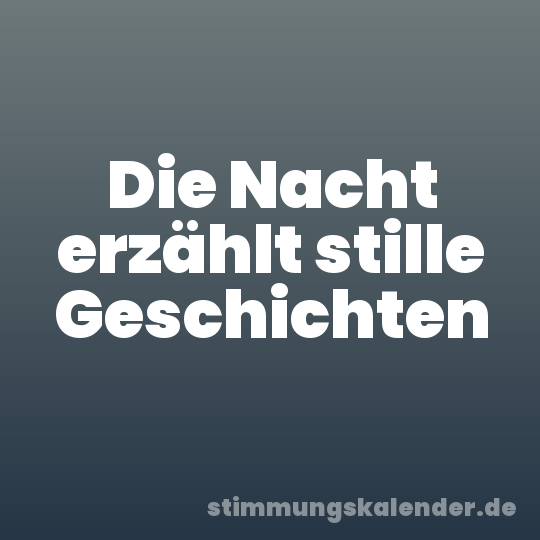 Die Nacht erzählt stille Geschichten