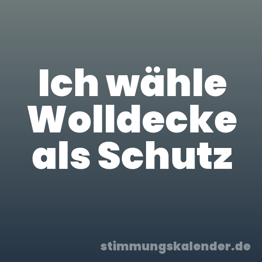 Ich wähle Wolldecke als Schutz