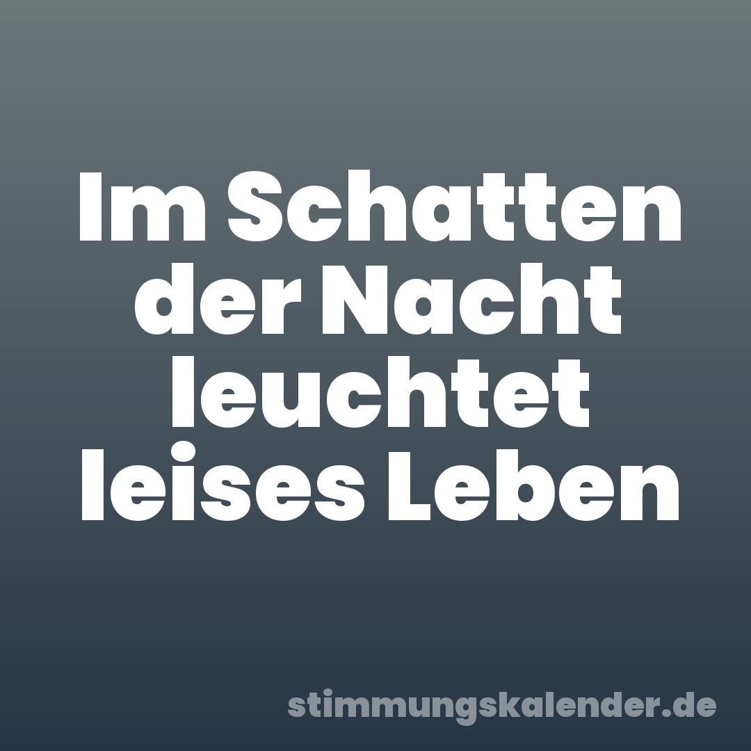 Im Schatten der Nacht leuchtet leises Leben