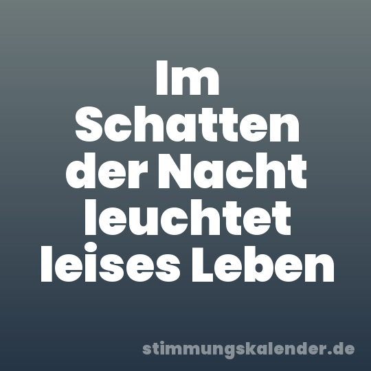 Im Schatten der Nacht leuchtet leises Leben