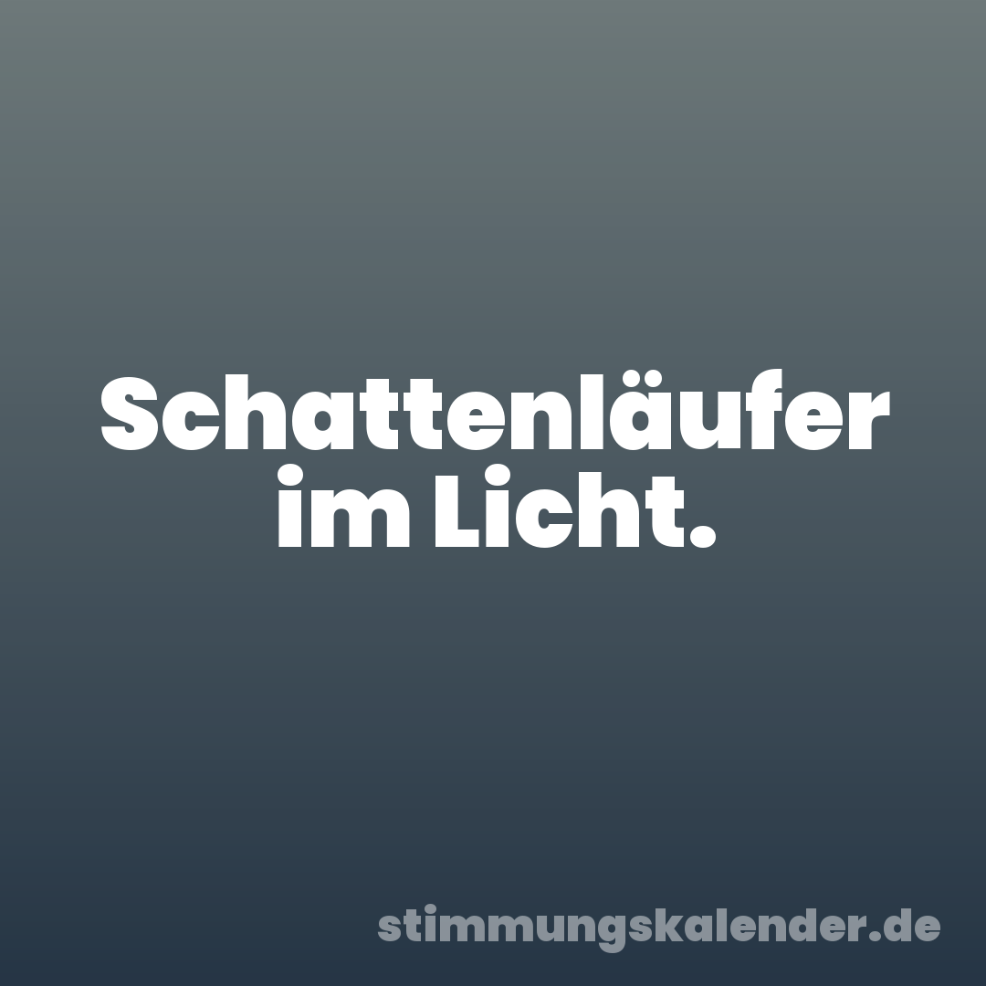 Schattenläufer im Licht.