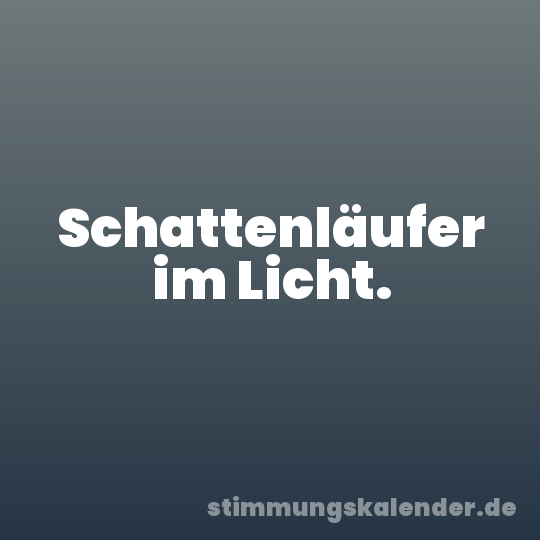Schattenläufer im Licht.