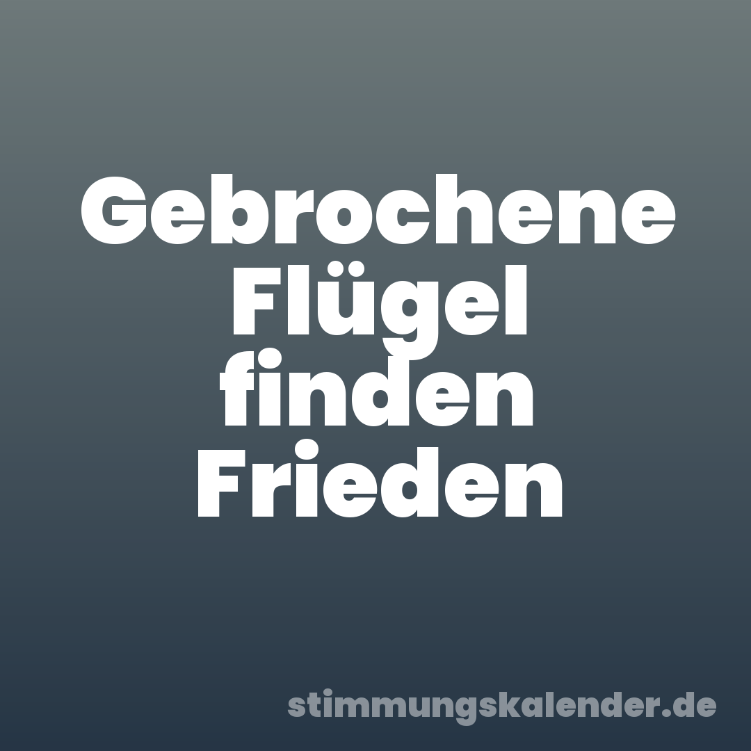 Gebrochene Flügel finden Frieden