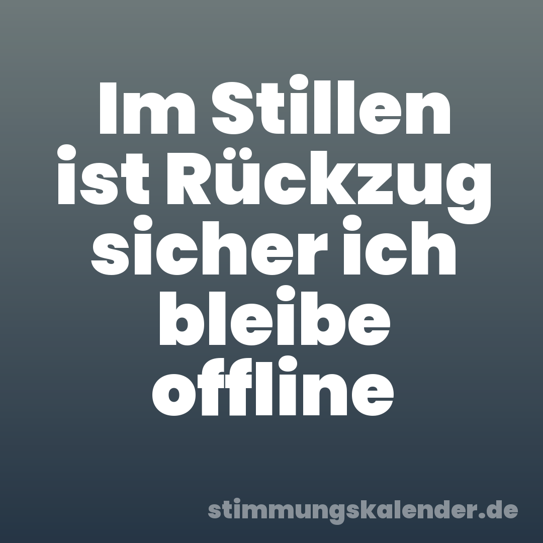 Im Stillen ist Rückzug sicher ich bleibe offline