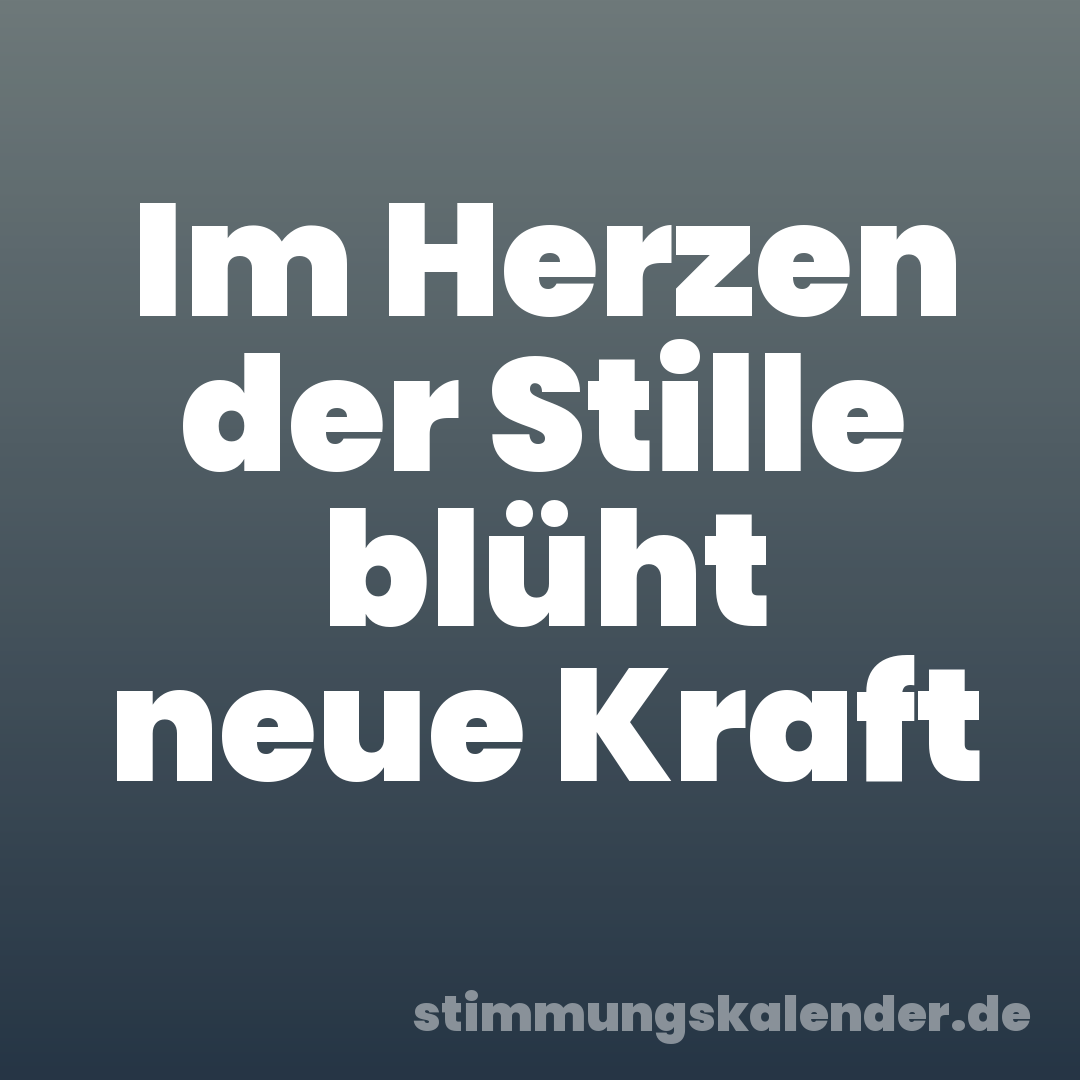 Im Herzen der Stille blüht neue Kraft