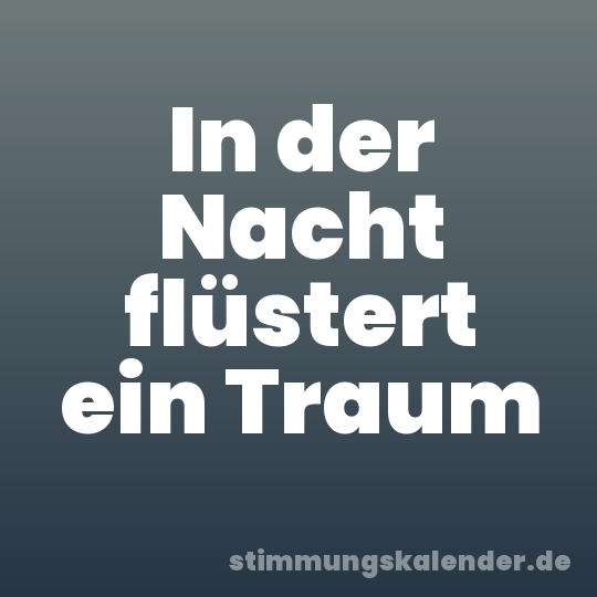 In der Nacht flüstert ein Traum