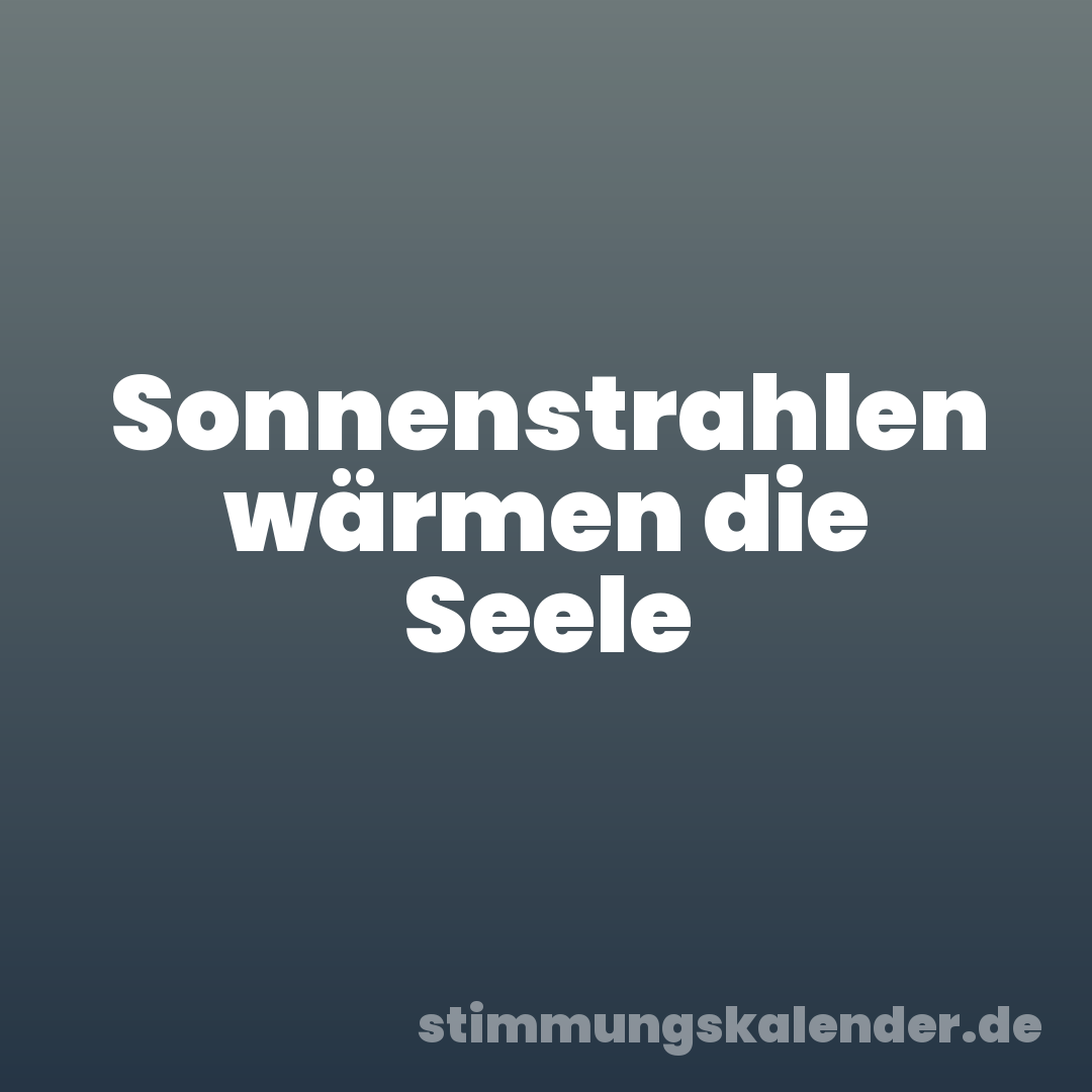 Sonnenstrahlen wärmen die Seele