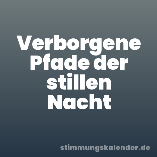 Verborgene Pfade der stillen Nacht