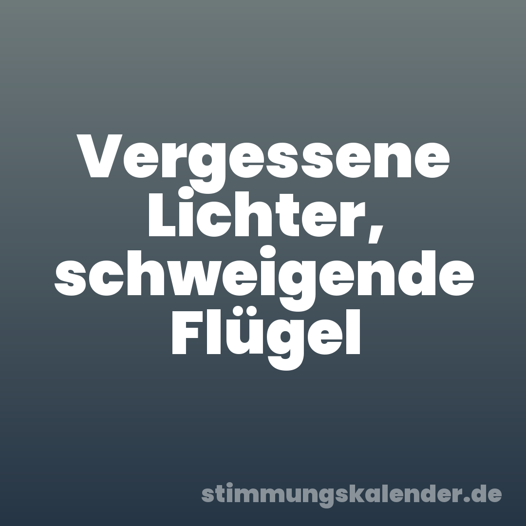 Vergessene Lichter, schweigende Flügel