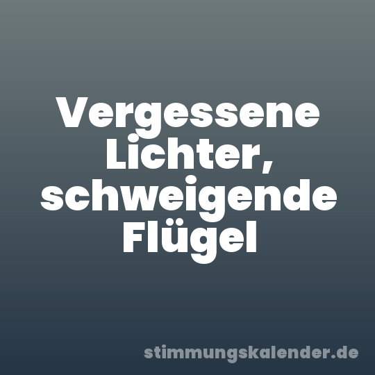 Vergessene Lichter, schweigende Flügel